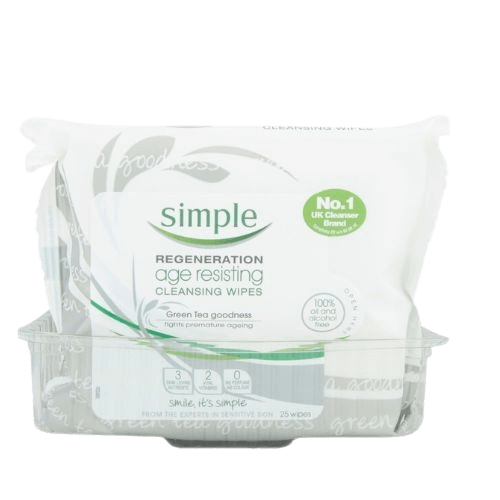 6 x Simple  Age Resisting Cleansing Wipes 25's