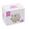 Money Box - White with Stars, 12cm, Pink